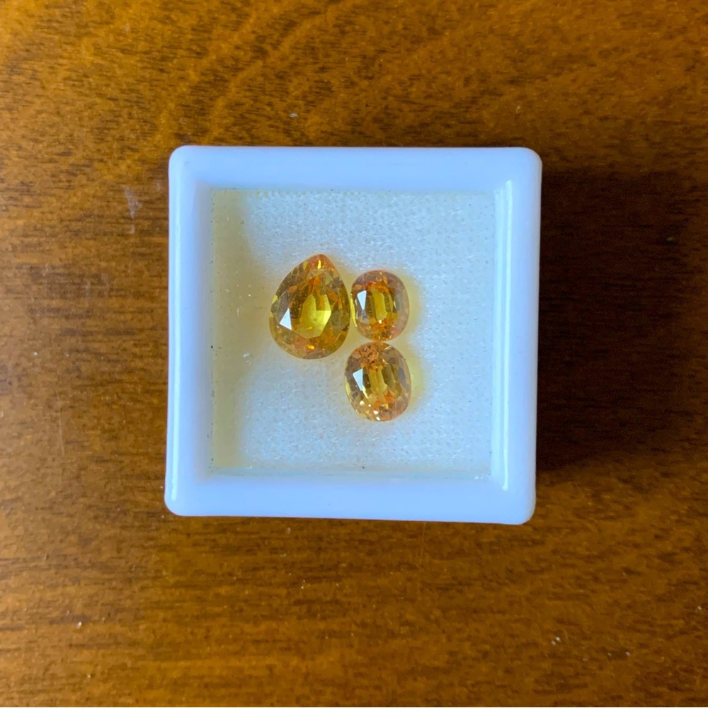 Set of three Yellow Sapphire Gemstones